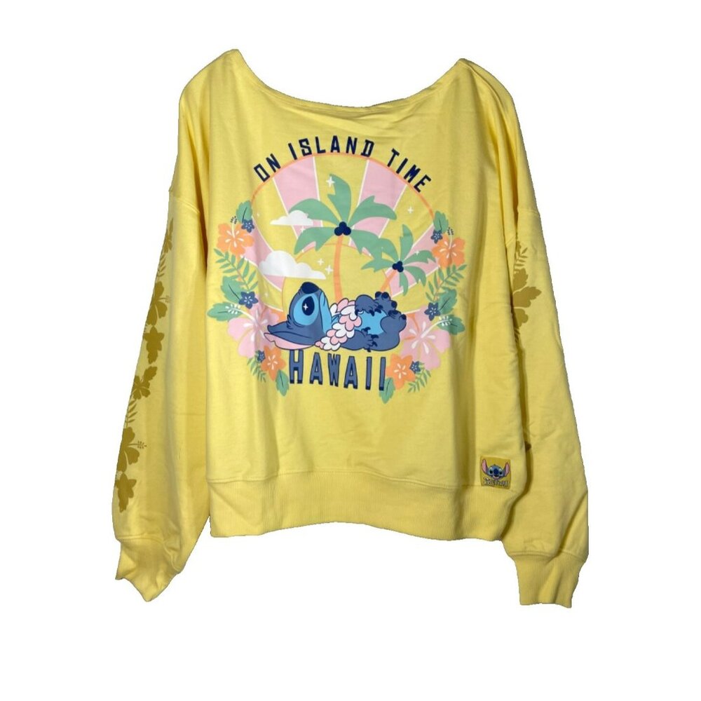 Disney Lilo & Stitch Womens Graphic French Terry Pullover Sweatshirt XL